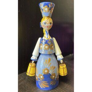 Wooden Doll Traditional Costume Yoke and Buckets Decor Home Gift